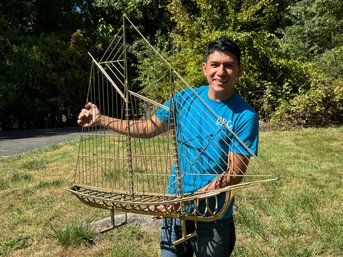 Large 42' Curtis Jere Mid-Century Modern Wire Ship