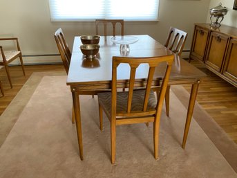 Basic-Witz Mid Century Walnut Extension Dining Table And Six Chairs