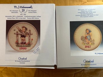 NIB 1995 & 1987 Hummell Annual Collectors Plate