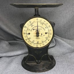 Lovely Antique English OVAL Antique Cast Inrom Postal Scale - Brass & Cast Iron - Postal Parcel Scale