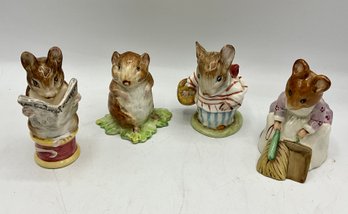 4 Vintage Beswick Figurines ~ Mrs Tittlemouse, Timmy Willie & More ~