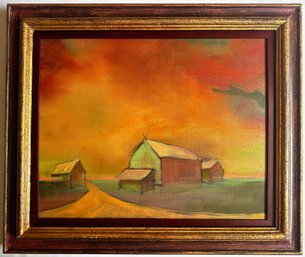 Stephanie Reit Original Oil Painting On Canvas Of Hamptons Barns