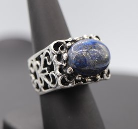 Massive Blue Lapis Lazuli & Sterling Silver Statement Ring