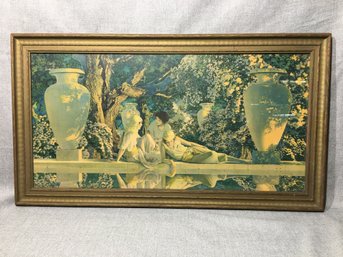 Fantastic Large MAXFIELD PARRISH Print - The Garden Of Allah - Reinthal & Newman NY - Nice Condition - WOW !