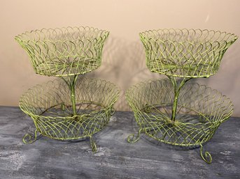 Two Double Tier Fruit/Vegetable Baskets