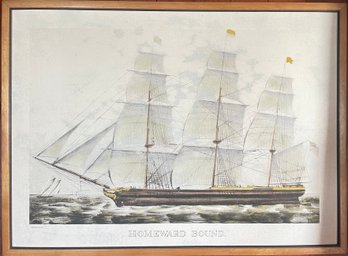 Currier And Ives 'Homeward Bound' Clipper Ship Print (D)