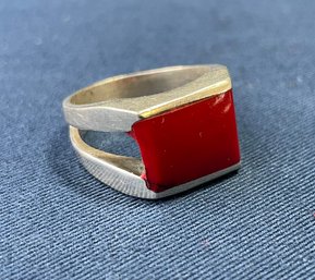 Sterling Silver And Carnelian Ring