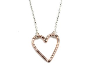 Sterling Silver Copper Color Heart Necklace