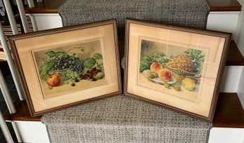 2 Antique Framed Still Life Prints