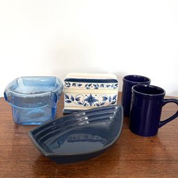 A Collection Of Blue Kitchen Items - See Description For More!