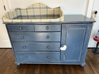 Country Blue Painted Dresser With Optional Changing Table Top Piece