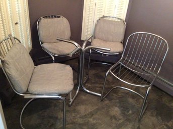 Mid Century Chrome Chairs And Table Base