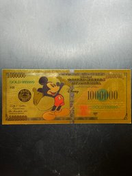 Disney Mickey Mouse Gold Colored Bill