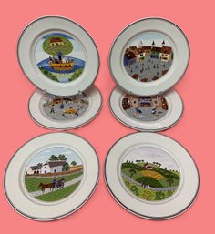 Six Villeroy & Boch Design Naif Porcelain 8' Dishes-Lot 1