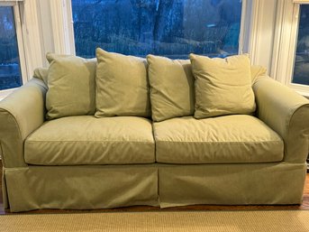 Sage Cotten Upholstered Sleeper Club Style Sofa