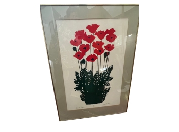 Oriental Poppies Limited Edition Framed Lithograph - Artist Signed And Numbered