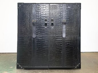 A Stunning Black Crocodile And Leather Clad Bar By Serge De Troyer ($29,000 MSRP)