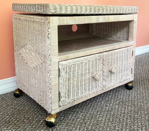 A Wicker Console Or Media Stand