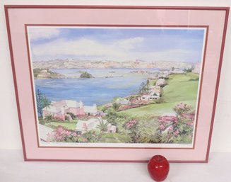 A Carol Holding Artist Signed Print Titled 'Hamilton Harbour From MIzzentop, Bermuda'