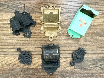 Vintage And Antique Match Holders, Trivets, And More - Cast Iron And Tin