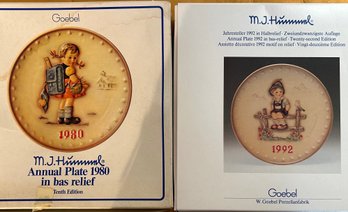 NIB 1980 & 1992 Hummel  Annual Collectors Plate
