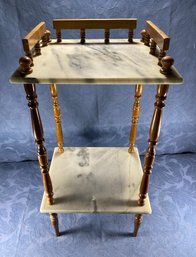 Marble Tiered Side Table