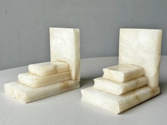 A Pair Of Antique Art Deco Marble Bookends
