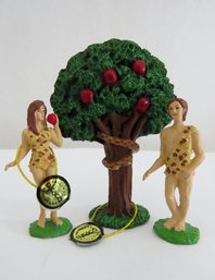 Original Enesco Miniatures Adam And Eve With The Apple Tree