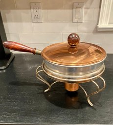 Vintage Copper Chafing Dish/Fondue Pot