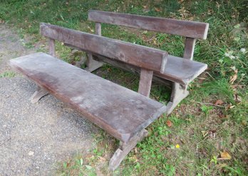 Antique Pair Of Wood Pew Benches