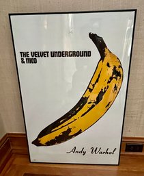 Framed Art Print Poster Depicting Andy Warhol's Banana And Bruce Teleky Velvet Underground 36.5'H X 24.5'W