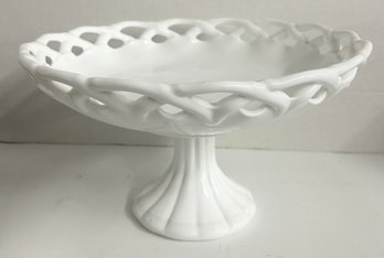 Milk Glass Pedestal Bowl