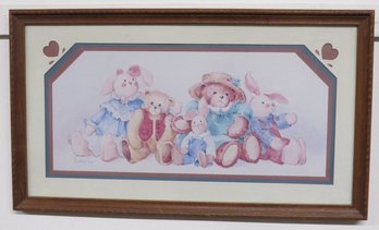 A Vintage Home Interiors Print By Well Listed Contemporary Artist Barbara Mock - Toy Teddy Bears