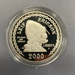 2000 Leif Ericson Millennium Commemorative Silver Dollar Coin PROOF