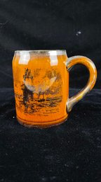 Orange Glazed Pottery Mug