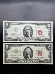 1963, 1963-A Red Seal $2 Bills