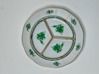 Herend Hungary Porcelain Segmented Condiment Plate