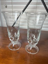 Champagne Flutes With Etched Stars