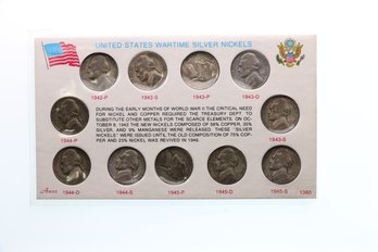 United States War Time Nickel Set 35 Silver