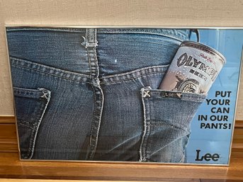 Framed Oversized Lee Jeans In Store Promotional Poster - 70's Baby!
