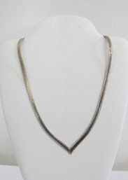 A Sterling Silver V Shaped 18' Herringbone Chain - Italy