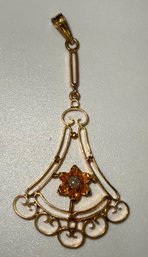 Sweet Edwardian 10k Yellow Gold Lavalier Pendant