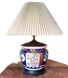 A Vintage Japanese Imari Vase, Fitted For Electricity As A Lamp