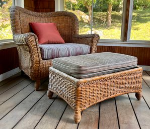 Wicker Lounge Chair And Ottoman Patio Furniture