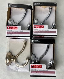 Delta Robe Hooks, Cassidy Collection, 3 Chrome Finish & 1 Bronze Finish (4)