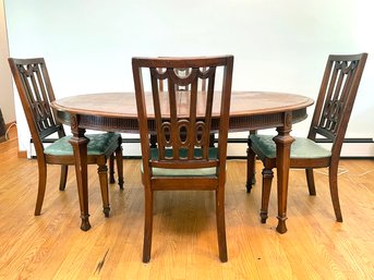 A Vintage Fruit Wood Dining Table And 4 Chairs