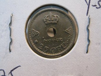 1940   NORWAY  25 ORE COIN  - UNC