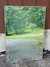 Beautiful Etched Beveled Mirror