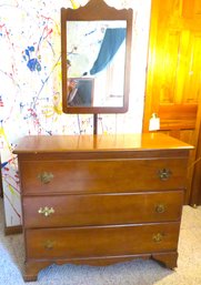 Maple Dresser With Attached Mirror