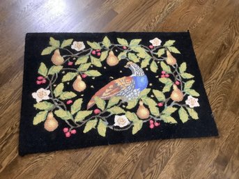 BIRD AND PEAR DECORATIVE THROW RUG